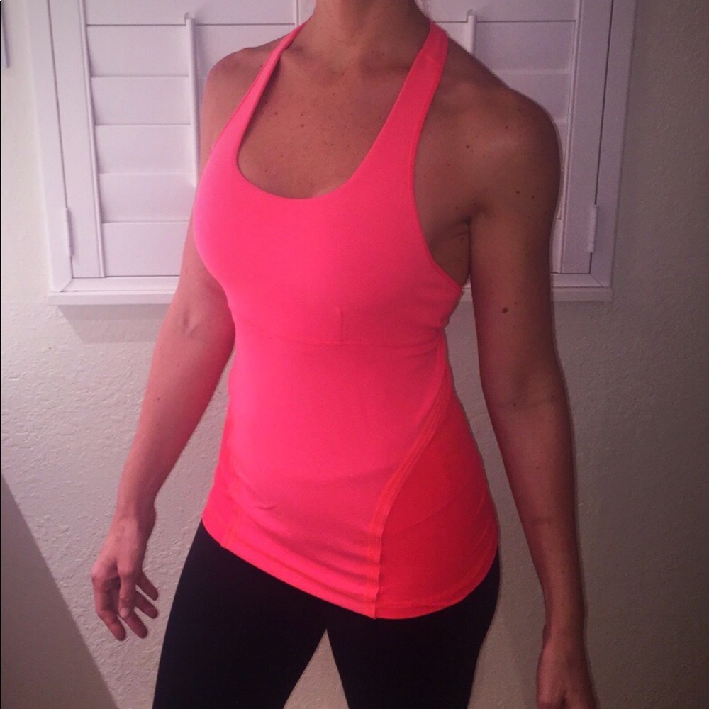 Bright coral Lululemon tank top!